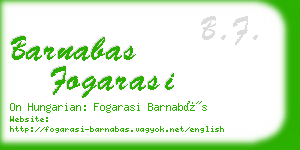 barnabas fogarasi business card